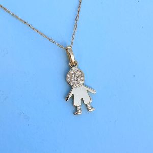 Boy pendant with diamonds