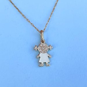 Girl pendant with diamonds