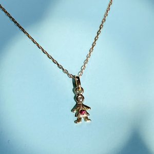 Little Girl Pendant with Diamond and Ruby