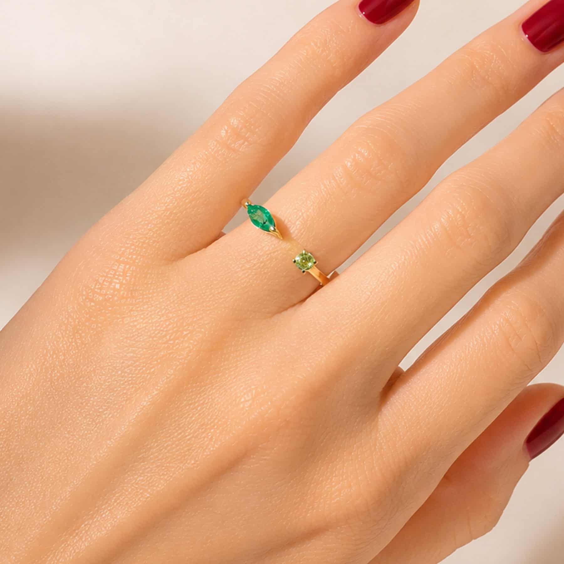 Anillo esmeralda y peridoto 08