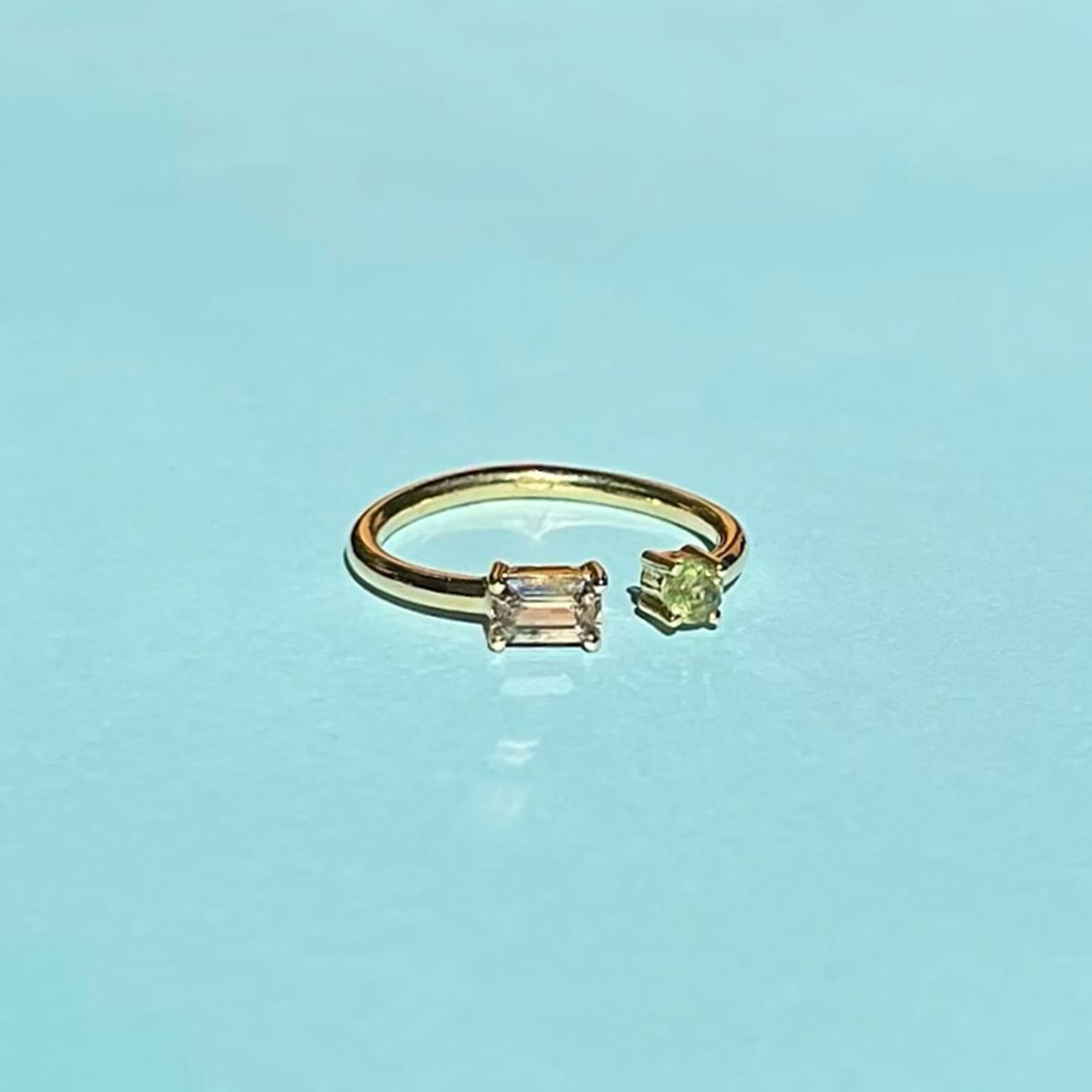 Anillo safiro amarillo y peridoto 03