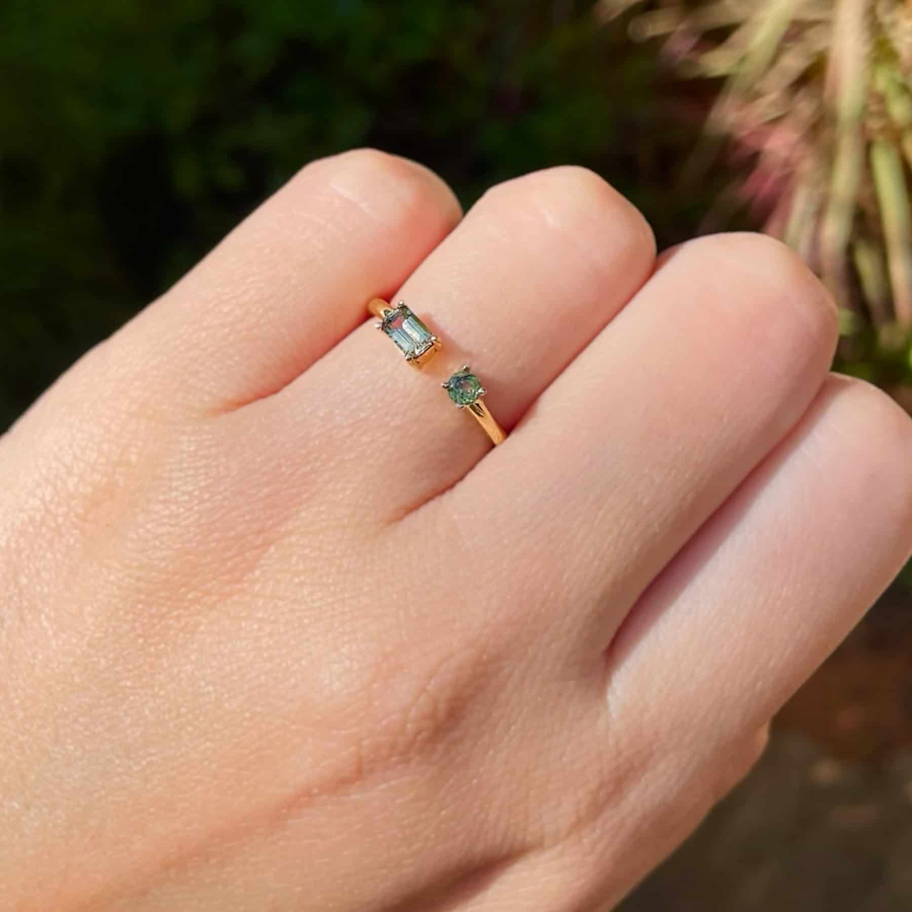 Anillo safiro amarillo y peridoto 06