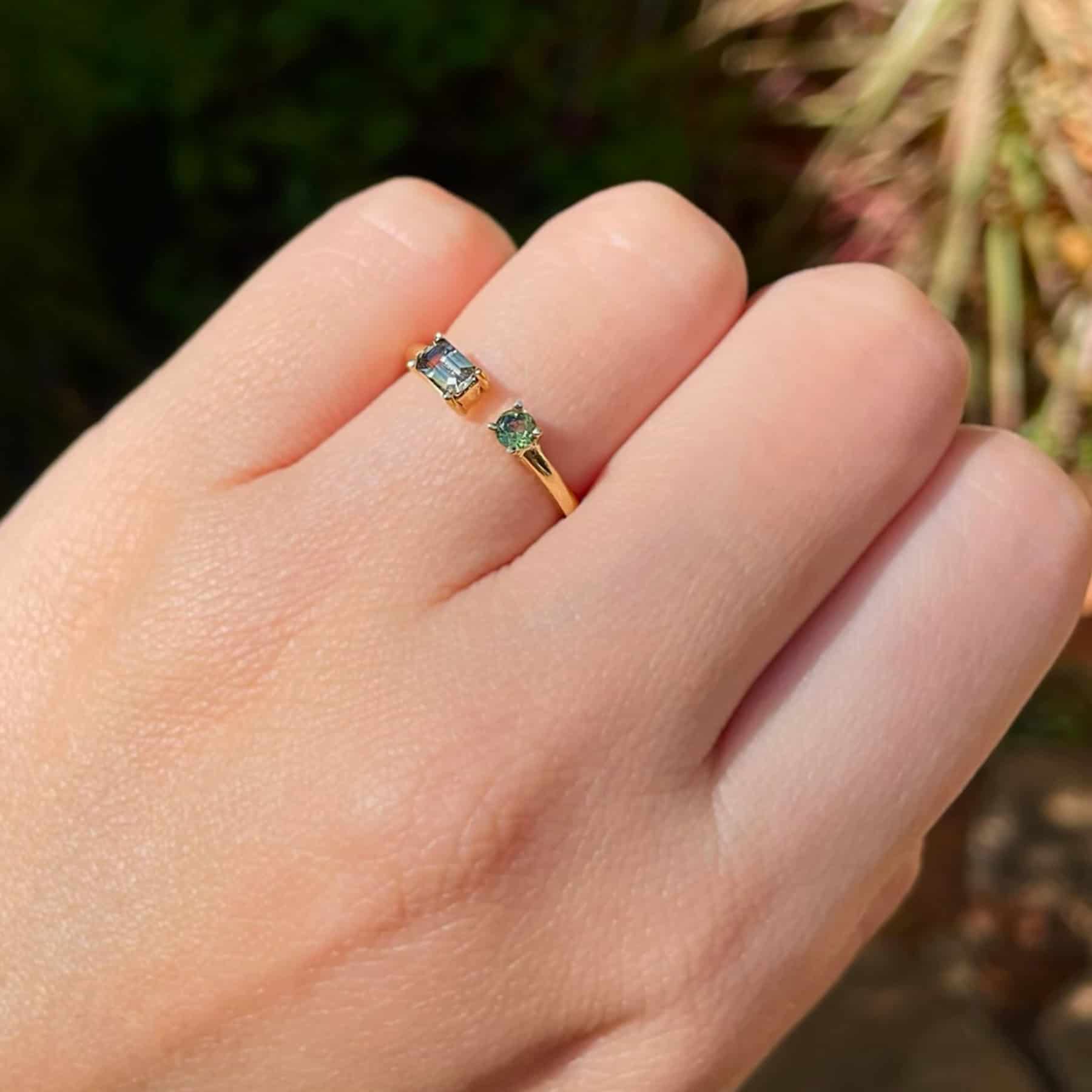 Anillo safiro amarillo y peridoto 07